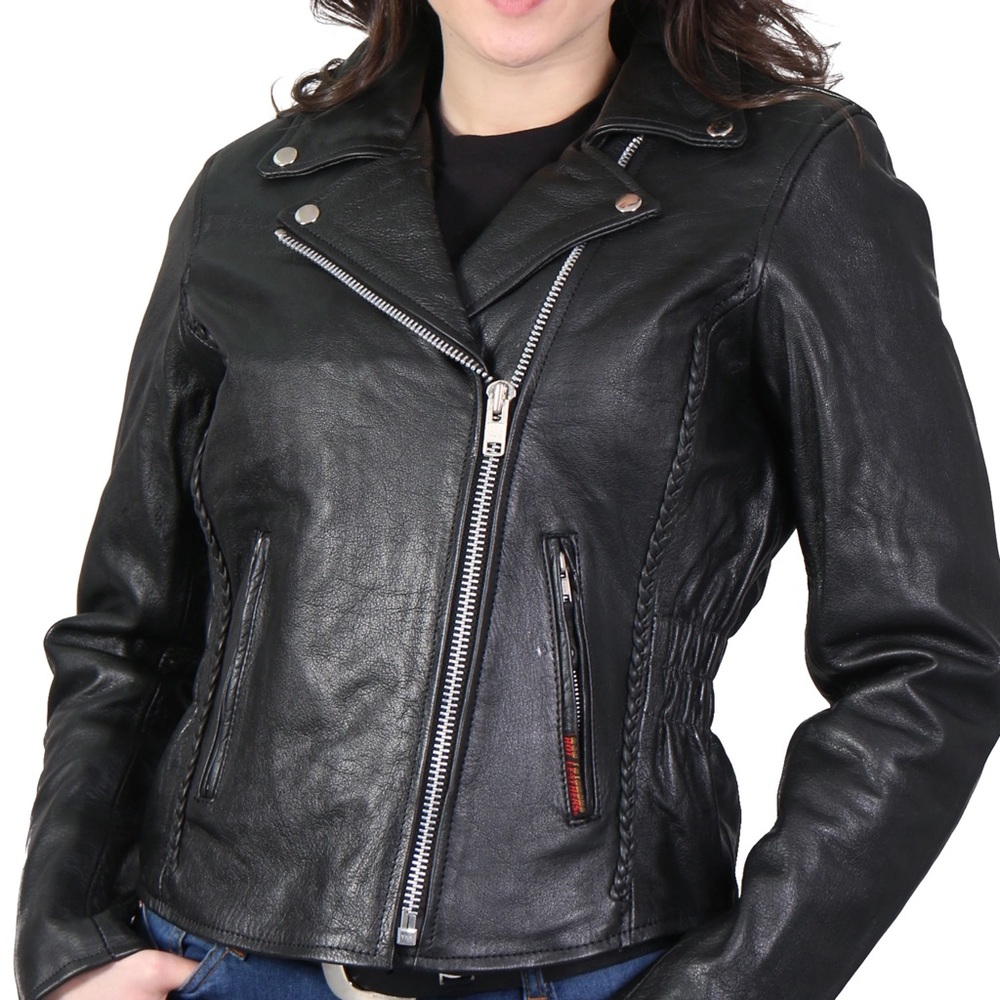 NWT! Hot Leathers Ladies Braided Motorcycle Jacket